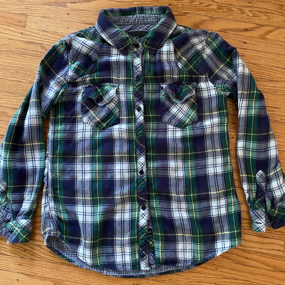 Rails Women’s’ medium, blue, green super-soft “flannel”.